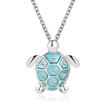 New Ocean Wind Simple Cute Diamond Turtle Alloy Pendant Clavicle Chain Necklace