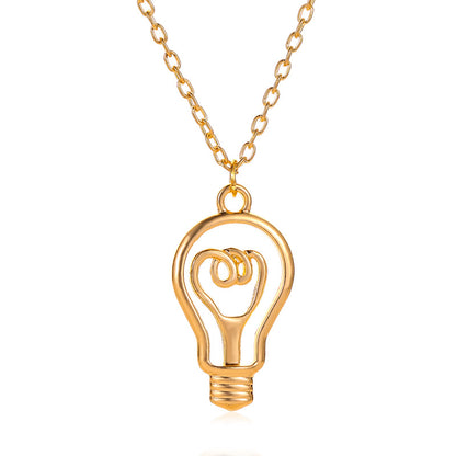 New Light Bulb Shape Ladies Wild Alloy Clavicle Chain Pendant Necklace Jewelry