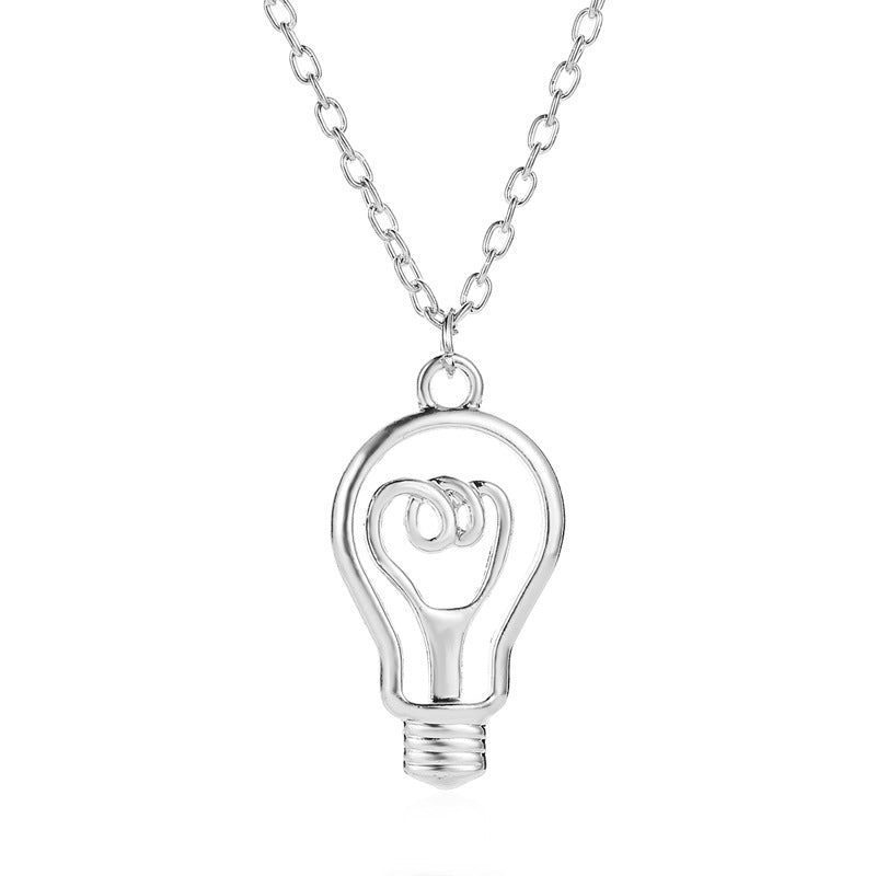 New Light Bulb Shape Ladies Wild Alloy Clavicle Chain Pendant Necklace Jewelry