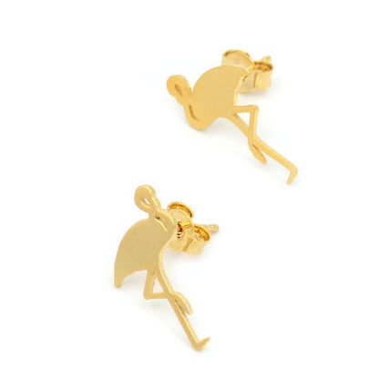 Fashion Animals Brushed Red-crowned Crane Flamingo Long-legged Crane Earrings Wholesale