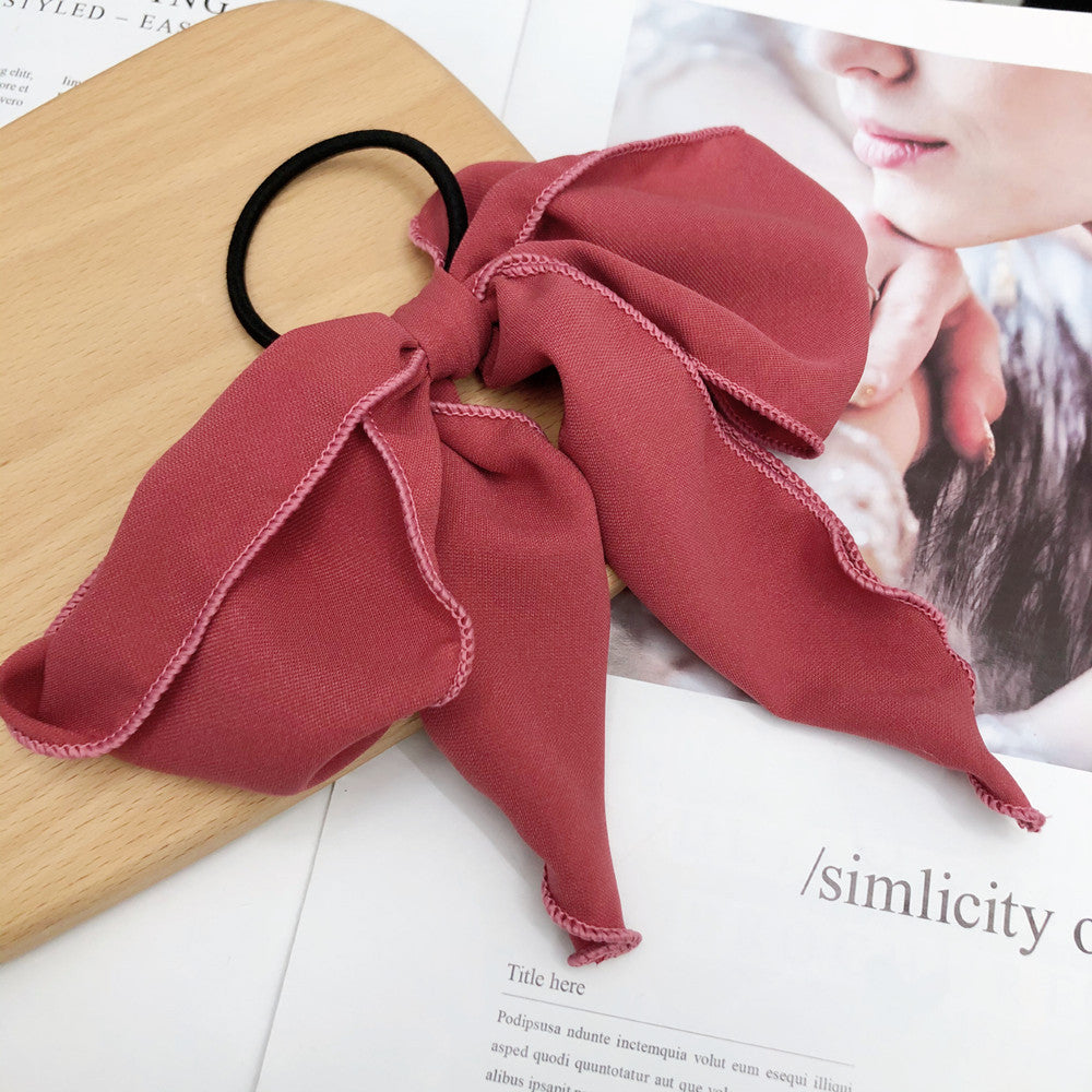 New Satin Bow Elastic Hair Ring