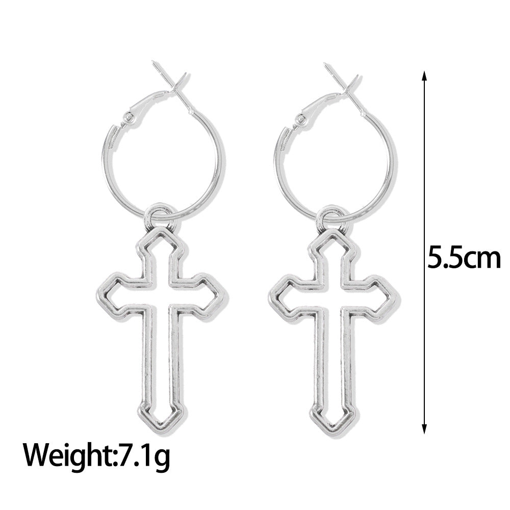 Exaggerated Fashion Cross Plating Alloy No Inlaid Earrings