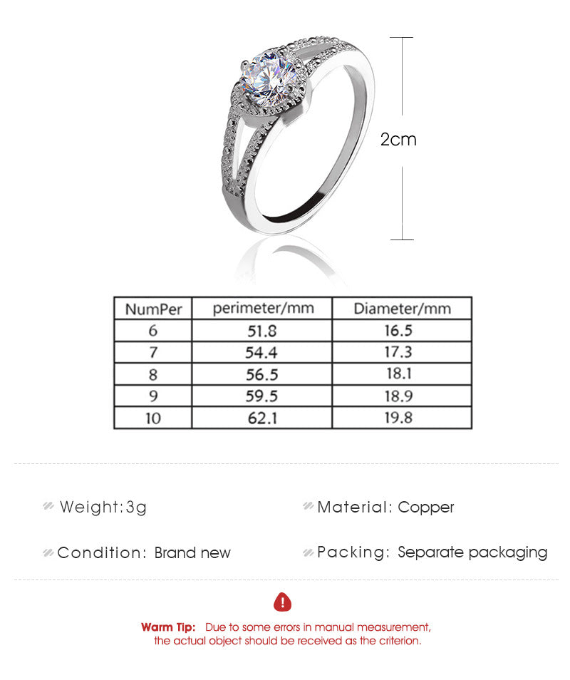 Diamond Love Ring Ring Flash Diamond Wedding Jewelry Wholesale