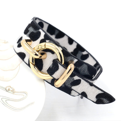 1 Piece Fashion Pu Leather Metal Button Women's Bangle