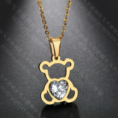 Animal Stainless Steel Titanium Steel Plating Necklace