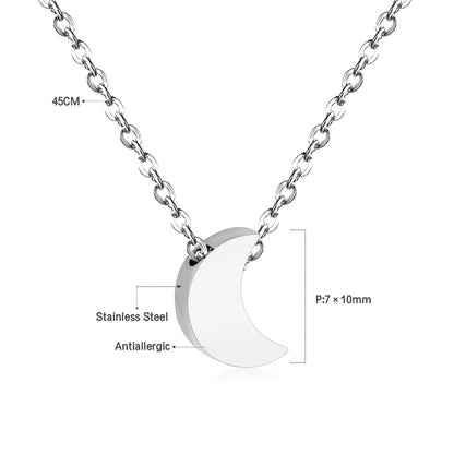 Fashion Star Moon Heart Shape Stainless Steel Pendant Necklace 1 Piece