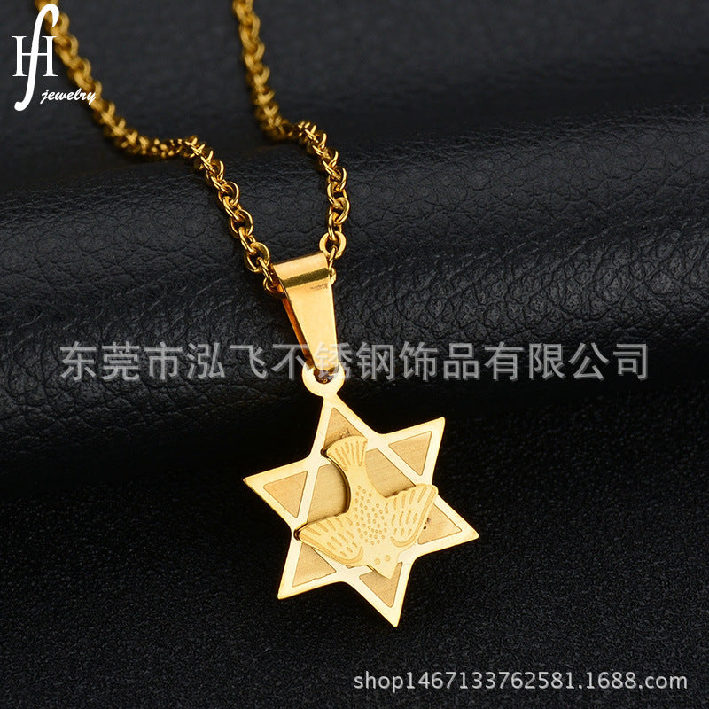 Titanium&stainless Steel Korea Geometric Necklace  (shell - Owl) Nhhf0180-shell-owl