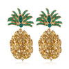 Fashion Creative Fruit Pineapple Inlaid Colorful Diamond  Earrings Wholesale