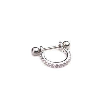 Fashion U Shape Diamond Metal Earrings Ear Studs