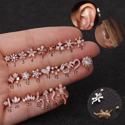 Hot Sale Rose Gold Earrings Stainless Steel Thin Rod Earrings