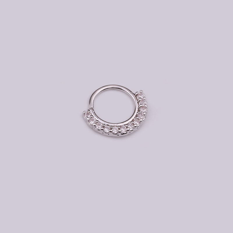 Hot Sale Zircon Nose Ring Micro-inlaid Round Nasal Septum Ear Bone  Wholesale