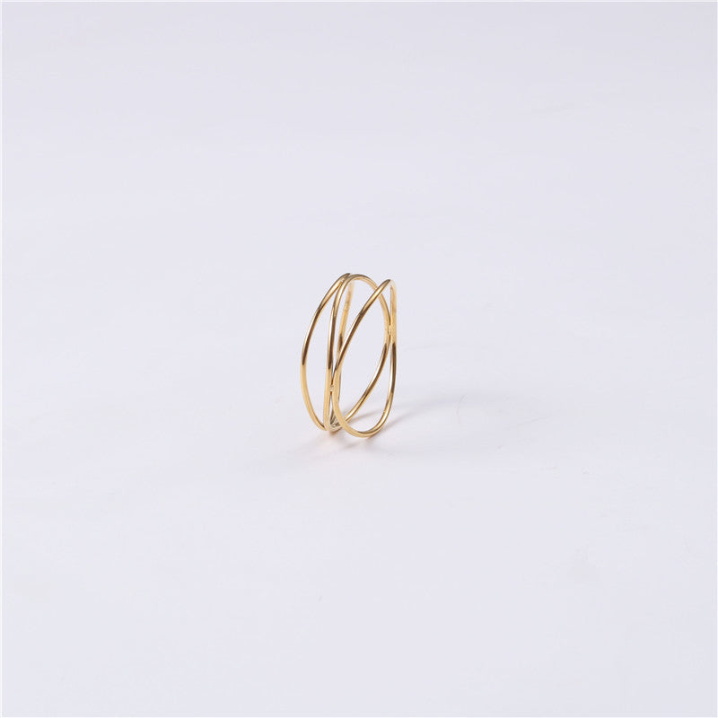 Simple Style Geometric Titanium Steel Rings 1 Piece