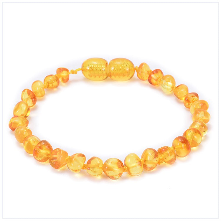 Elegant Solid Color Amber Beaded Bracelets