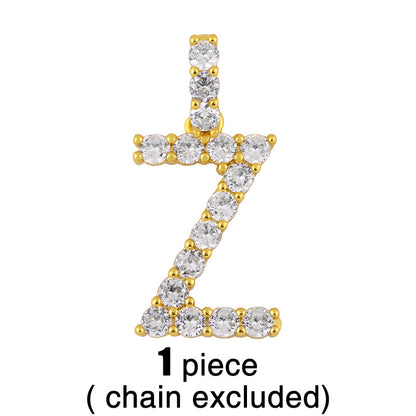 New 26 English Alphabet Necklaces Creative Jewelry Diamond Alphabet Necklace Wholesale