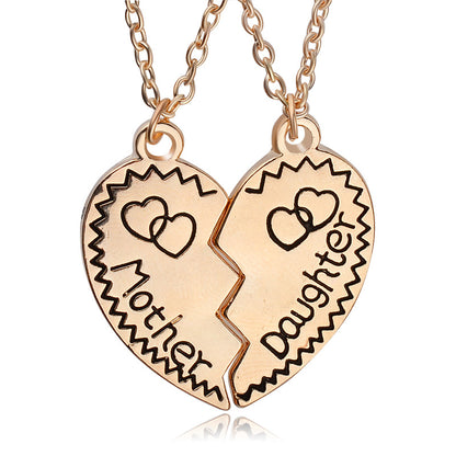 Fashion New Love-shaped Stitching Letters English Letter Alloy Necklace