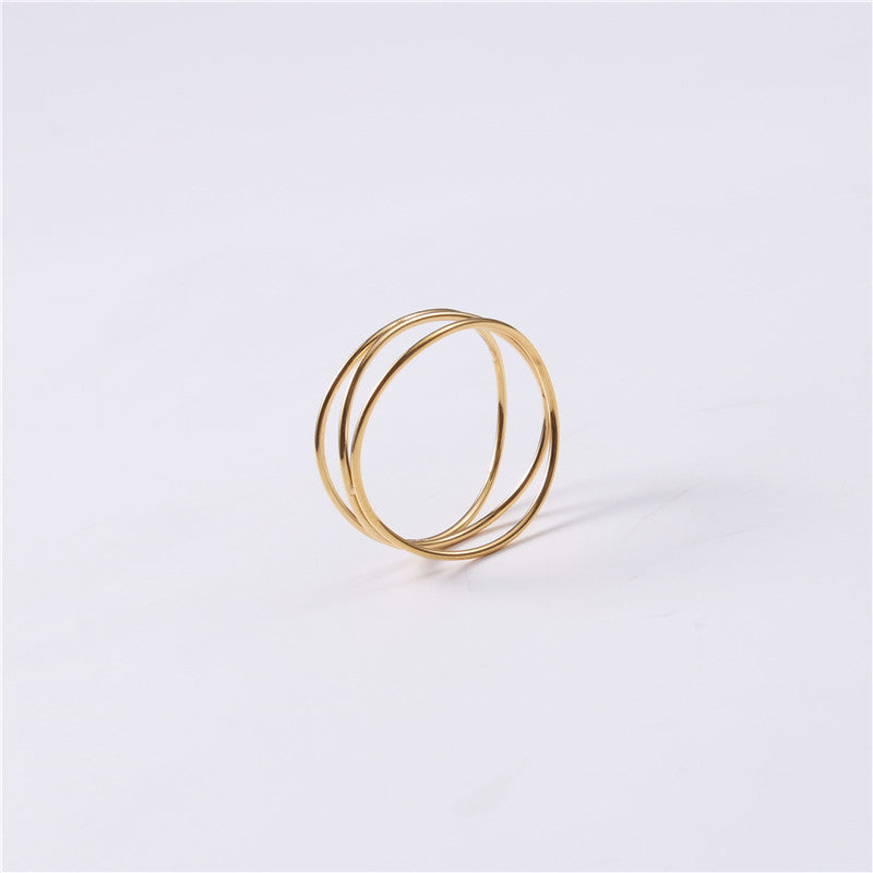 Simple Style Geometric Titanium Steel Rings 1 Piece