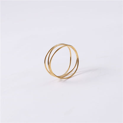 Simple Style Geometric Titanium Steel Rings 1 Piece