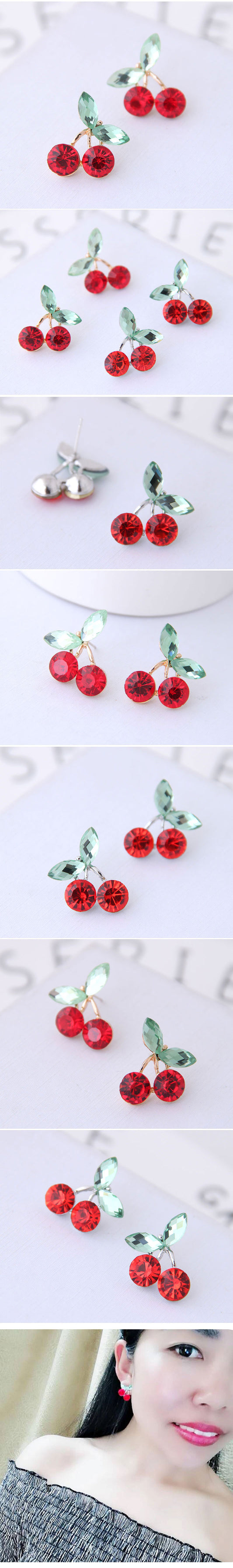 Korean Fashion Sweet Ol Cherry Personalized Earrings