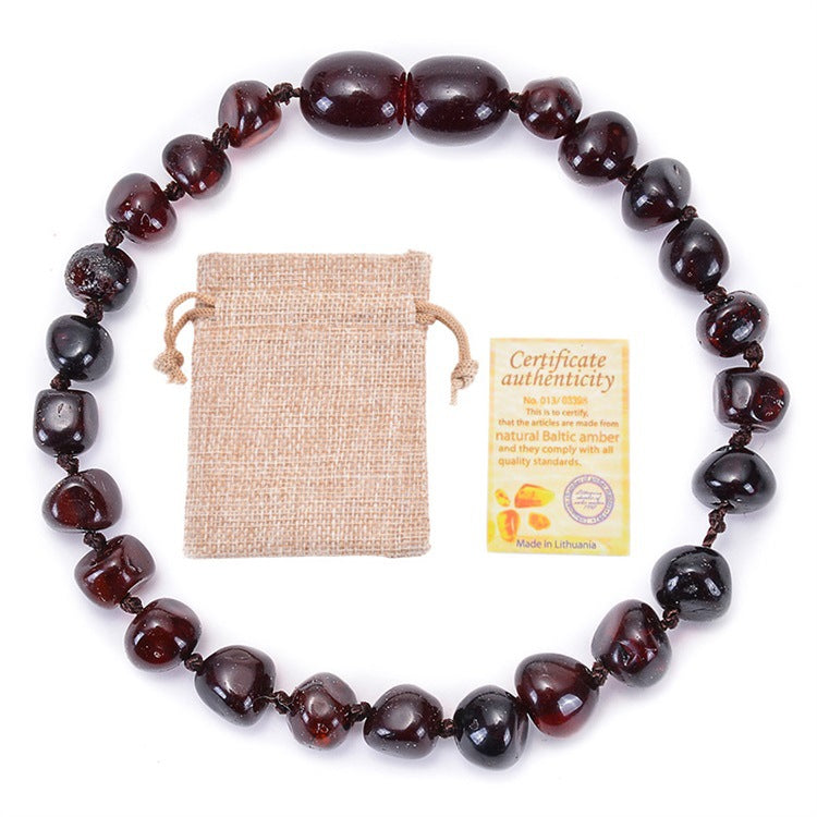 Elegant Solid Color Amber Beaded Bracelets