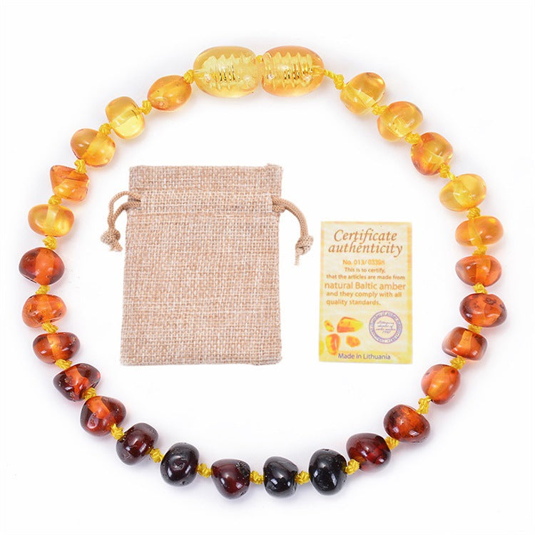 Elegant Solid Color Amber Beaded Bracelets