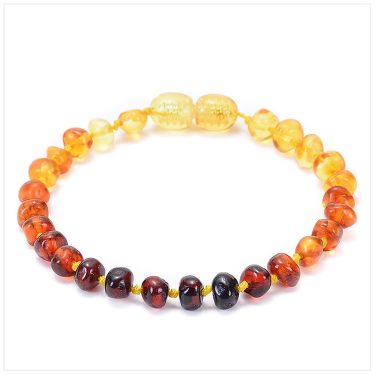 Elegant Solid Color Amber Beaded Bracelets