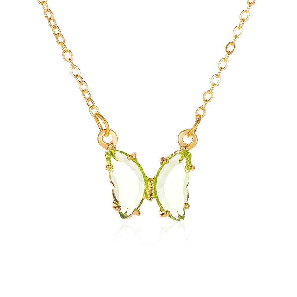 Simple Style Butterfly Artificial Crystal Alloy Plating Women's Necklace