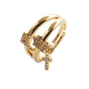 Fashion Butterfly Cross Open Zircon Copper Rings Wholesale