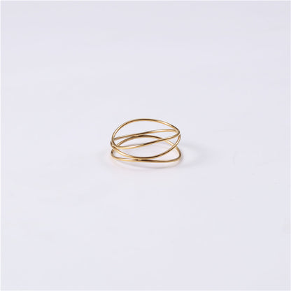 Simple Style Geometric Titanium Steel Rings 1 Piece