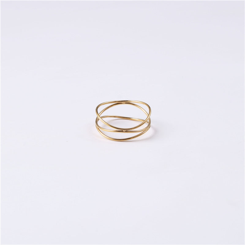 Simple Style Geometric Titanium Steel Rings 1 Piece