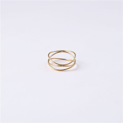 Simple Style Geometric Titanium Steel Rings 1 Piece