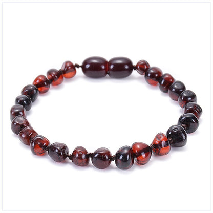 Elegant Solid Color Amber Beaded Bracelets