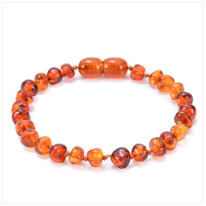 Elegant Solid Color Amber Beaded Bracelets