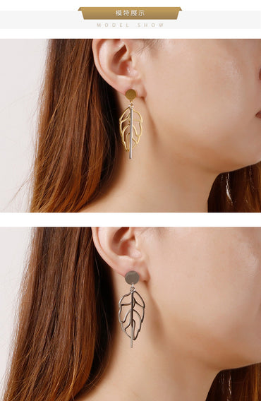 Korean Style Simple Leaves Stainless Steel Earrings Wholesale Gooddiy