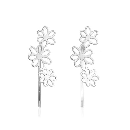 Hot Selling Simple Flower Earrings Hollow Small Flower Ear Clip Earrings Wholesale Gooddiy