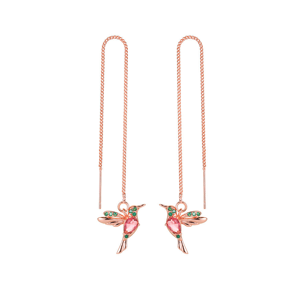 Color Bird Ear Lines Long Bird  Cute Animal Earrings