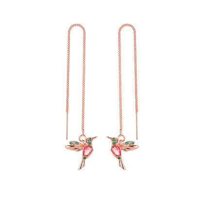 Color Bird Ear Lines Long Bird  Cute Animal Earrings