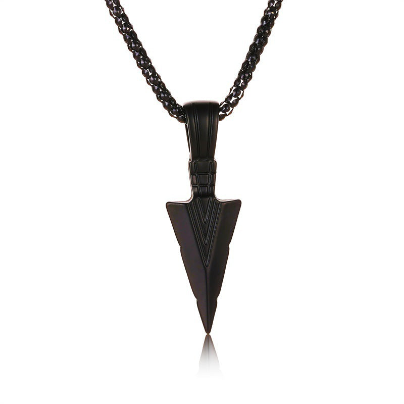 Creative Triangle Spearhead Exaggerated Metal Arrow Pendant Necklace