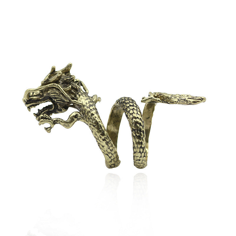 New  Retro Bronze Dragon Ring