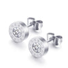 Ig Style Round Roman Numerals Stainless Steel Artificial Rhinestones Ear Studs