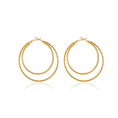 Simple  Double-layer Big Circle Earrings