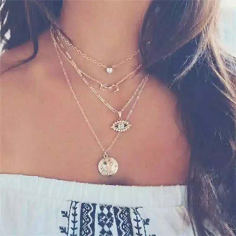 Retro Geometric Alloy Wholesale Pendant Necklace