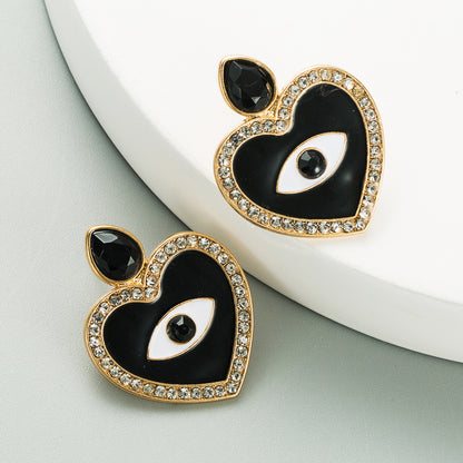 Fashion Eye Diamond Alloy Artificial Gemstones Earrings