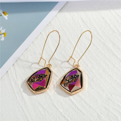 New Imitation Natural Stone Irregular Earrings