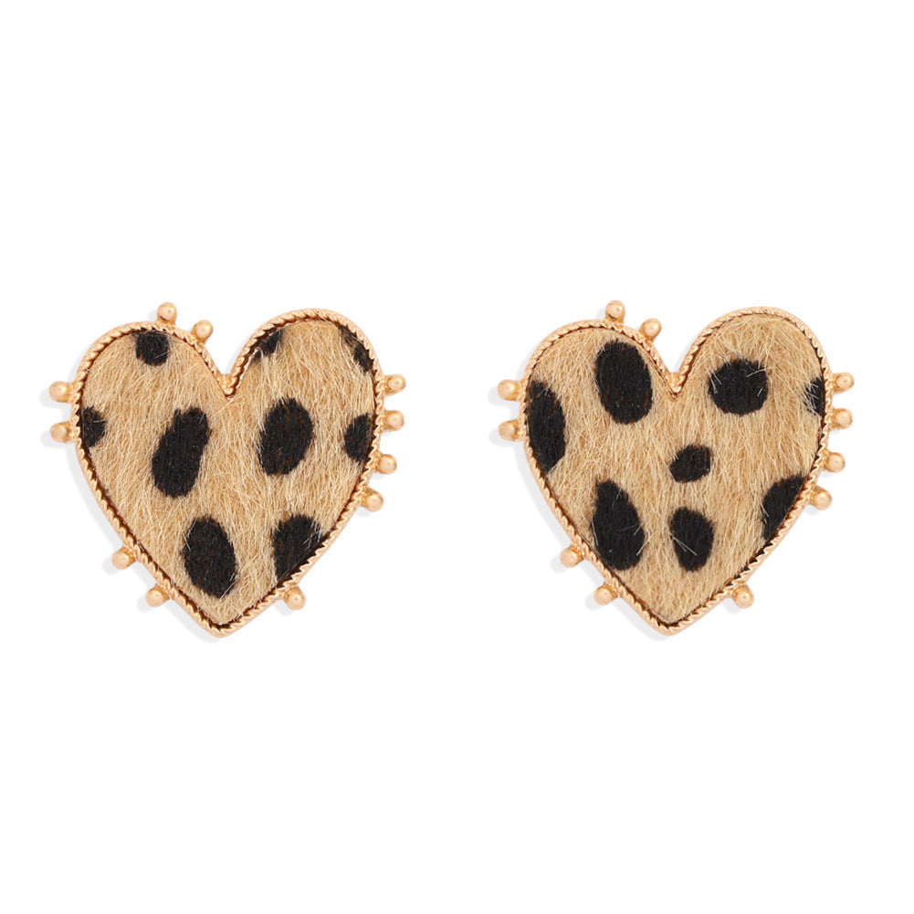 Fashion Heart Alloy No Inlaid Earrings Ear Studs