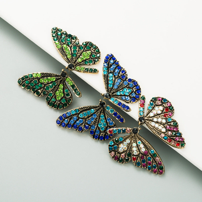 Butterfly Wings Color Diamond  Earrings