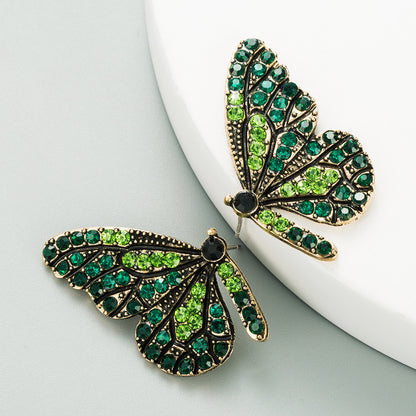 Butterfly Wings Color Diamond  Earrings