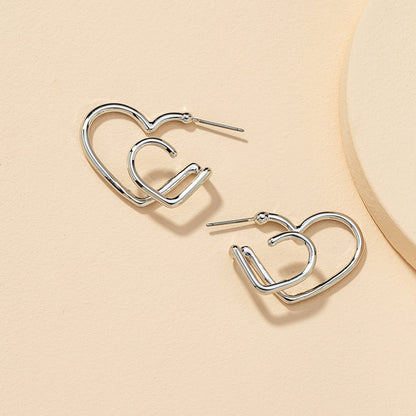 Fashion Double Peach Heart Earrings