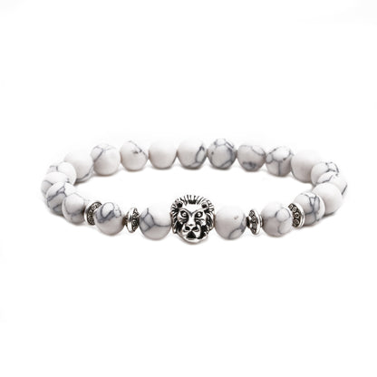 White Turquoise Owl Buddha Head Elbow Set Bracelet Lion Head Ghost Beaded Bracelet