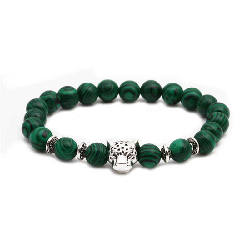 Malachite Owl Buddha Head Elbow Set Bracelet Lion Head Elephant Beaded Bracelet