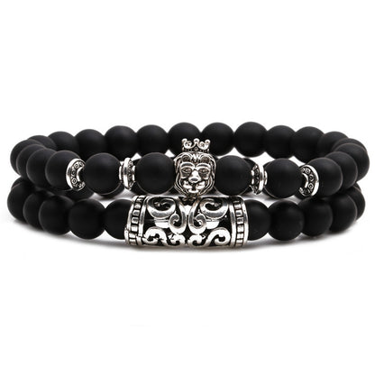 Fashion Lion Head Elephant Beaded Bracelet Set